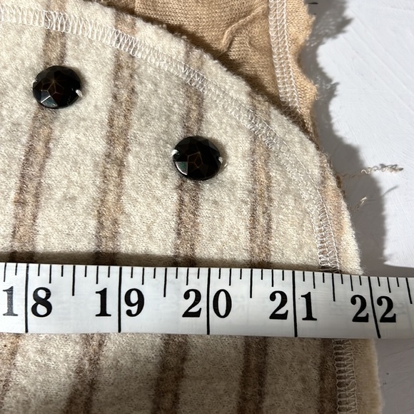 Free people 100% wool striped studded knit blazer jacket Open Front cardigan - Picture 7 of 14